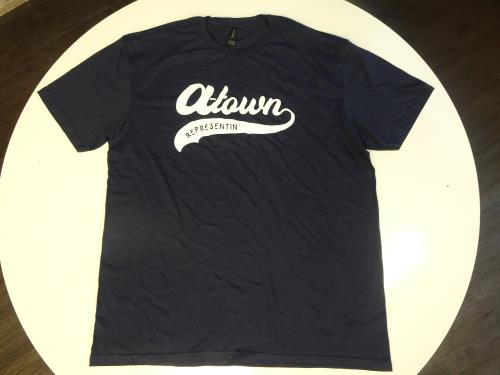 A-Town REPRESENTIN'  "OG Navy Blue"  GILDAN SOFTSTYLE T-SHIRT  ( Men's XL T-Shirt )