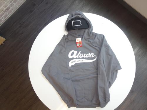 *Exclusive Combo Deal A-Town REPRESENTIN" "CHARCOAL GREY" GILDAN HEAVY BLEND PULLOVER HOODIE Size: 2XL + New Era BLACK ""PA STATE LOGO " SNAP BACK Hat